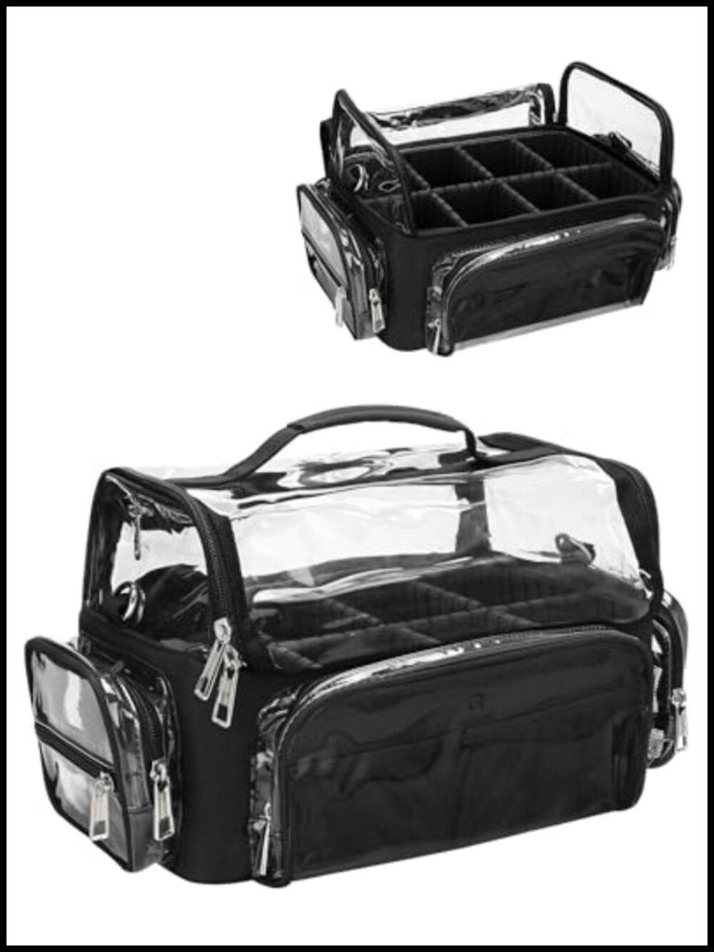 Extra Large Makeup Brush Bag with Stand Up Slots, Waterproof, Adjustable